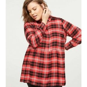Lane Bryant Size 20 Flannel Baby Doll Style Shirt
